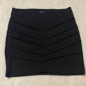Black bodycon skirt with chevron detail